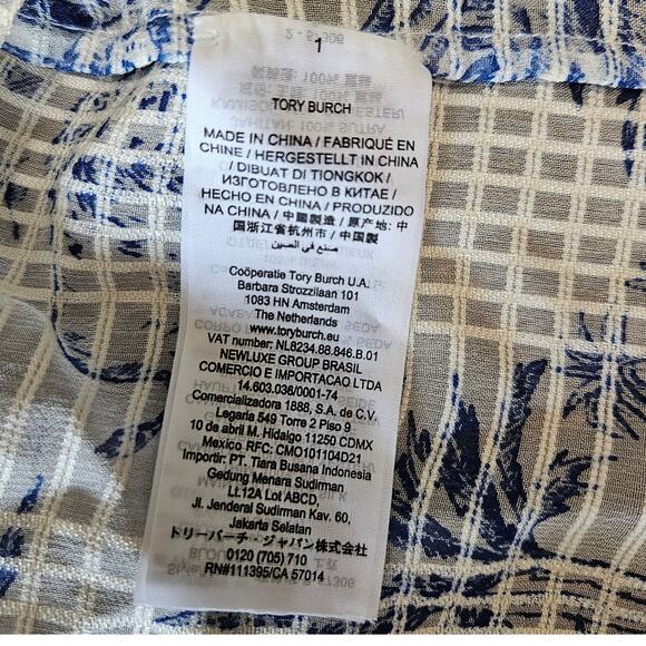 Tory Burch Tessa Silk Blouse Size 6 Safari Animal Printed Top Ivory Far and Away - Picture 13 of 15